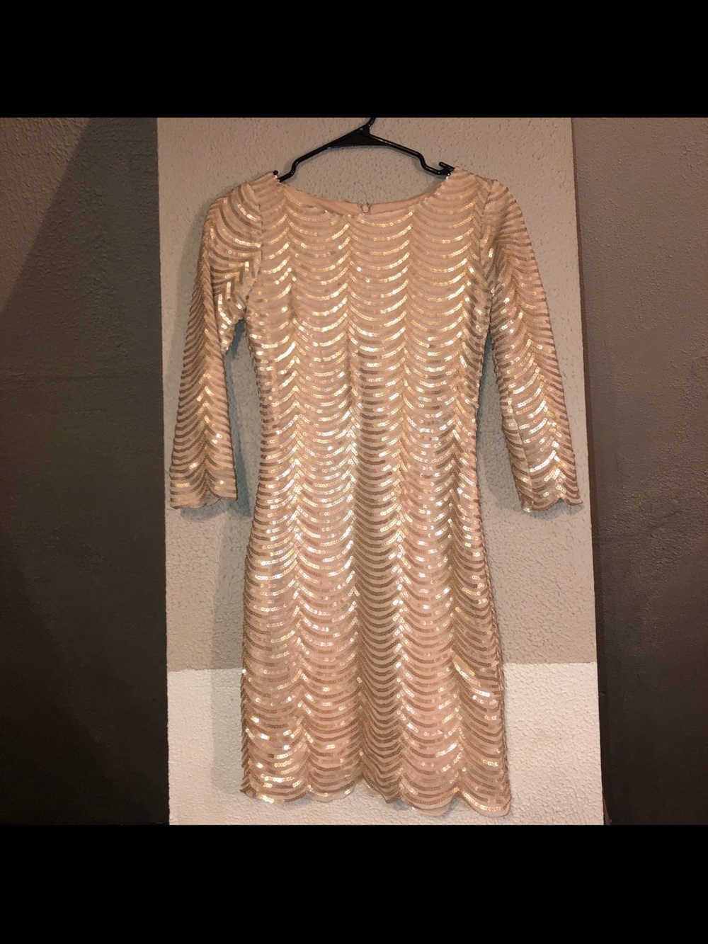 Sparkling Nude Sequin Sheath Dress - Women's
